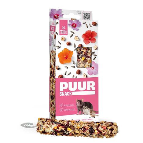 PUUR sticks hamster/råtta/möss hazelnut & hibiscus 2st/90gr