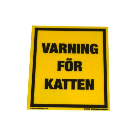 K Övrigt varning för katten 80x95mm Gul