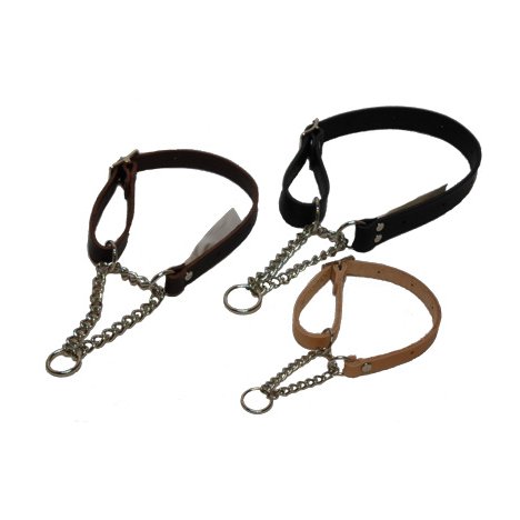 H Halsband halvstryp läder 18mm/ställbart natur