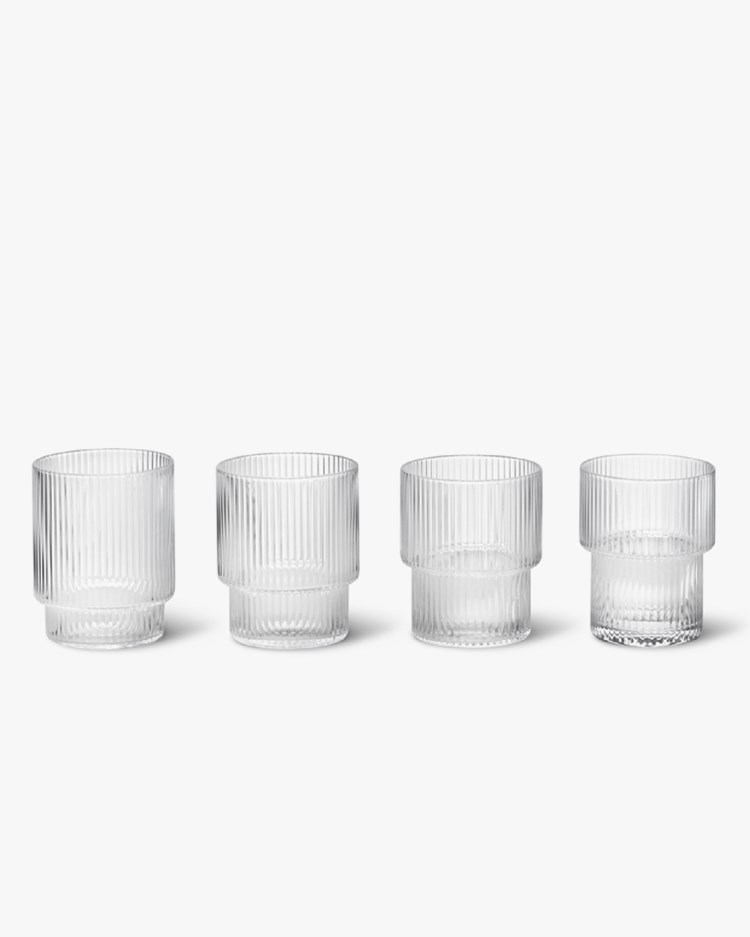 Ferm Living Ripple Glass 4-Pack Clear