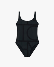 Toteme Printed Swimsuit Black Monogram