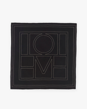 Toteme Embroidered Monogram Silk Scarf Black