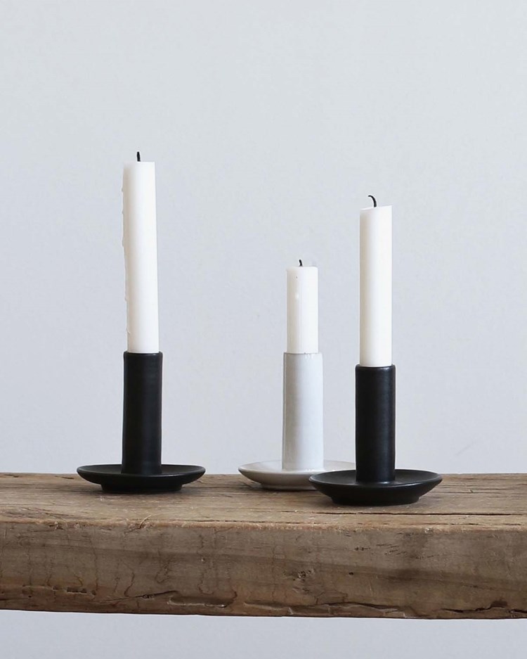 Tell Me More Lou Candle Holder Black