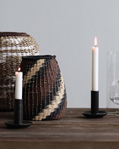 Tell Me More Lou Candle Holder Black