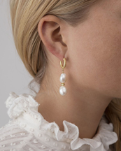 Anni Lu Stellar Pearly Hoop Earrings Gold