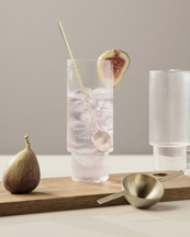 Ferm Living Ripple Long Drink Glass 4-Pack Clear