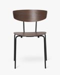 Ferm Living Herman Dining Chair Black Steel Dark Stained Oak