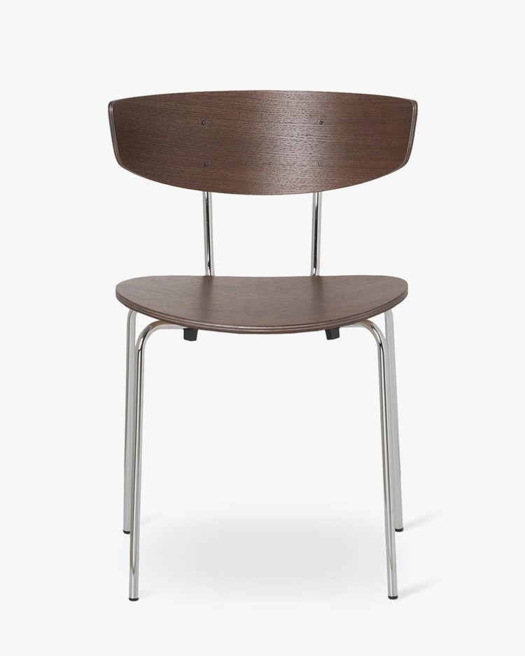 Ferm Living Herman Dining Chair Chrome Dark Stained Oak