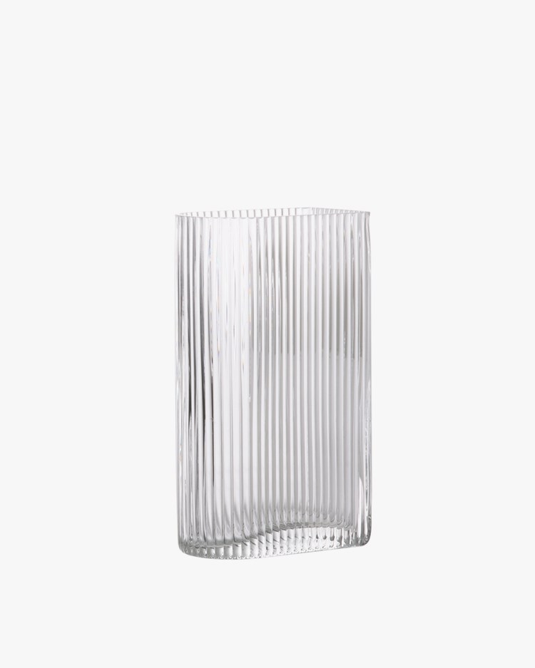 HK Living Ribbed Vase Small Clear