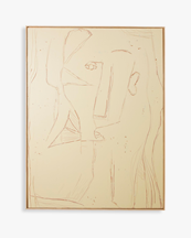 HK Living Abstract Visage Painting Yellow/ Terra
