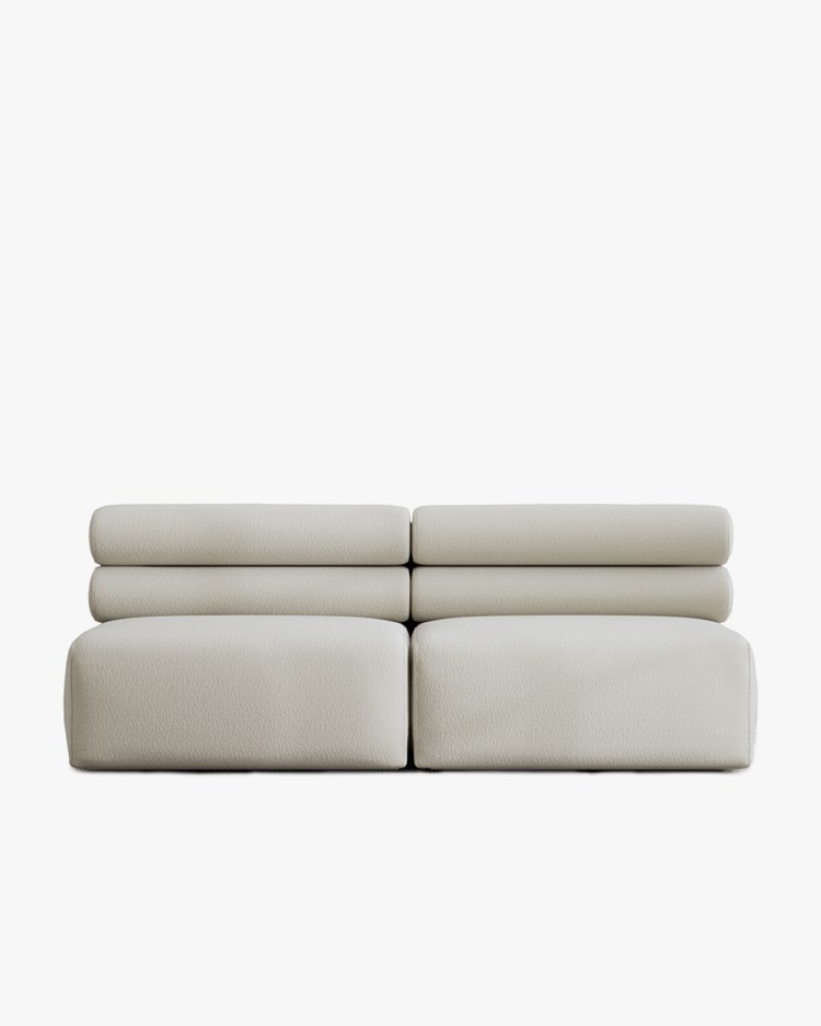 Layered Renzo 2-Seat Sofa Bouclé Pearly Off White