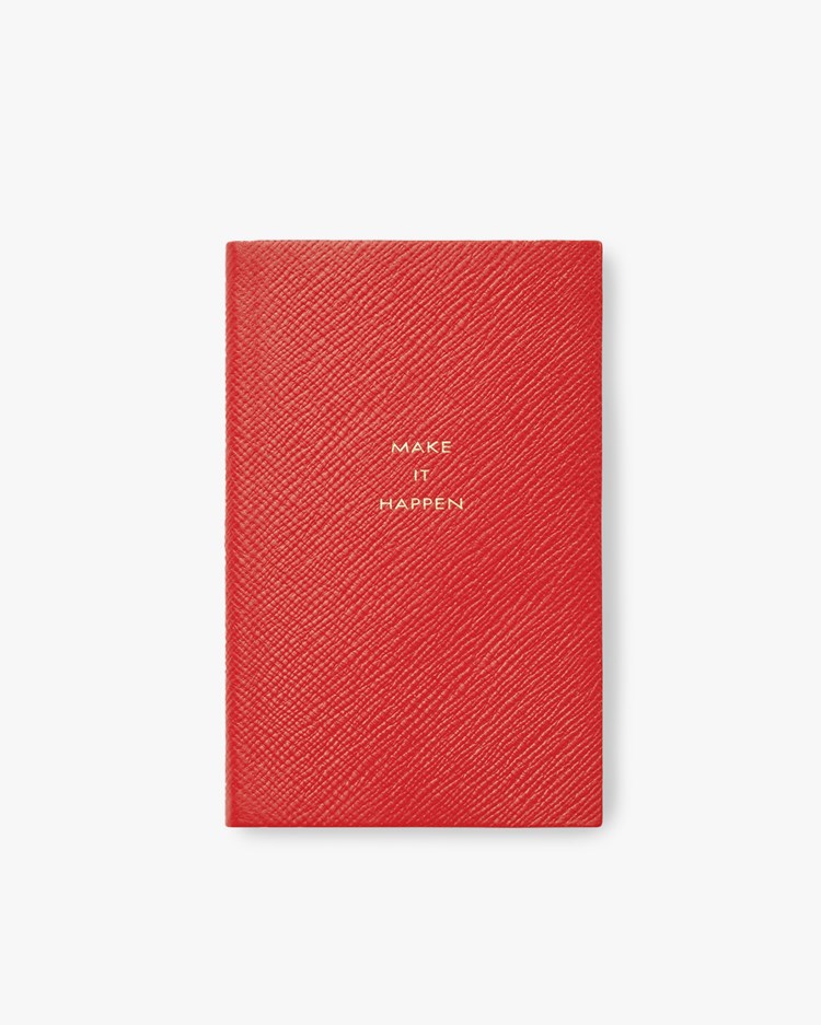 Smythson Make It Happen Panama Notebook Scarlet Red