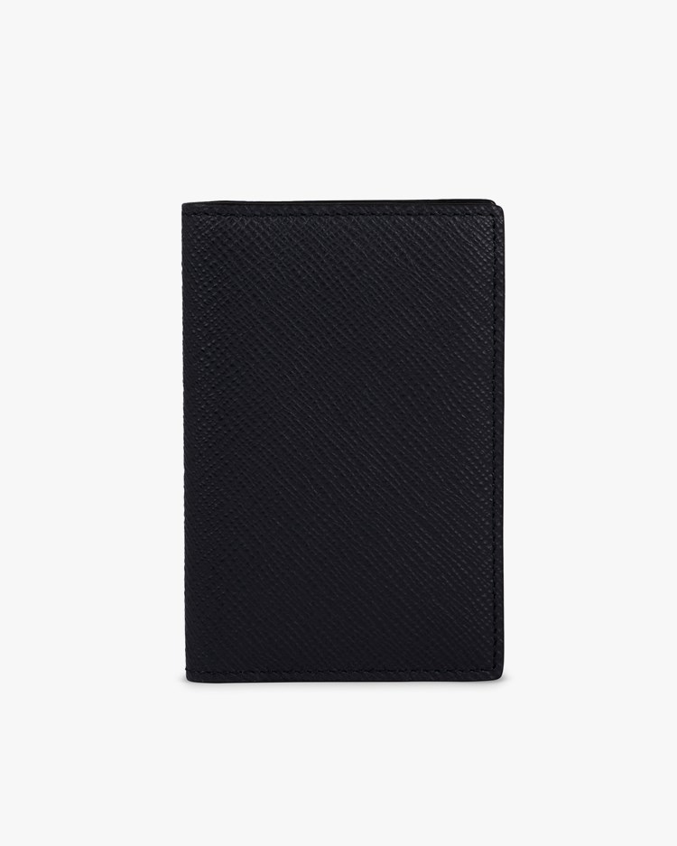 Smythson Panama 6Cc Folded Card Holder Black