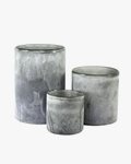 Tell Me More Frost Candle Holder Grey