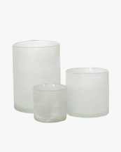 Tell Me More Frost Candle Holder White