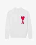 AMI Paris Oversized Heart Sweater White/Red