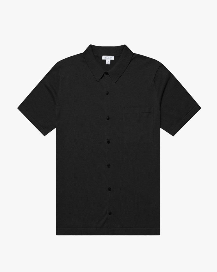 Sunspel Sea Island Shirt Black