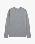 Maison Kitsuné Fox Head Patch Regular Long Sleeve T-Shirt Grey Melange