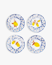 &Klevering Moroccan Lemon Plate Set Of 4 Multicolor