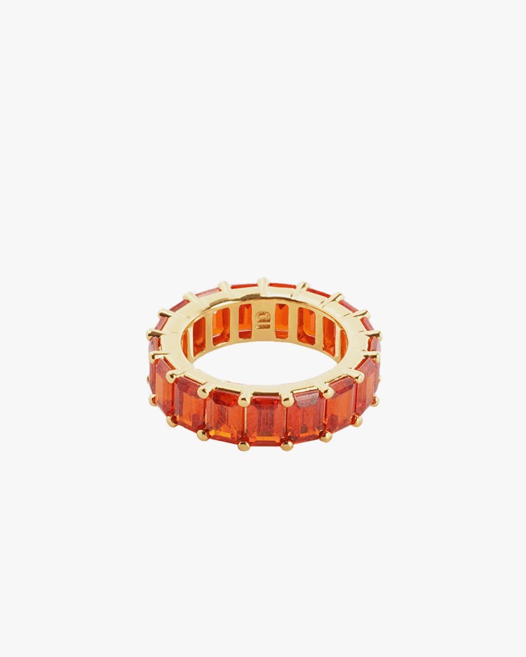 Izabel Display Colorful Ring Chunky Orange Gold