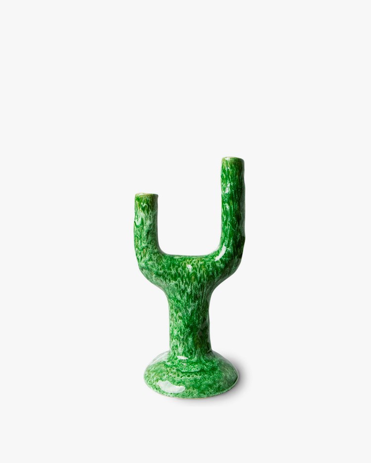HK Living The Emeralds Candle Holder L Reactive Green