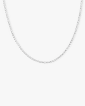 Muli Collection Thin Tennis Necklace Silver
