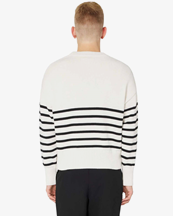 AMI Paris Oversized Heart Striped Sweater White/Black