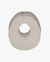 Lalaby Bibi Bibs 2-Pack Gingham Beige/Mini Check