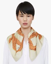 Toteme Knotted Monogram Silk Scarf Bloody Mary