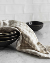 Tell Me More Kitchen Towel Linen Gingham Natural