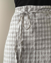 Tell Me More Apron Linen Gingham Natural