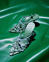 Gia Borghini Gia 11 Woven Sandals Algae Green/Ice Blue