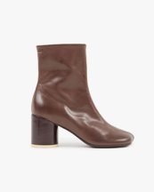 Mm6 Maison Margiela Leather Heel Ankle Boots Chocolate