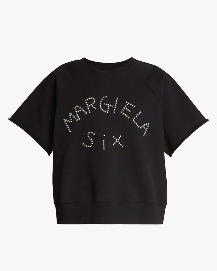 Mm6 Maison Margiela Studded Jersey Sweater Black