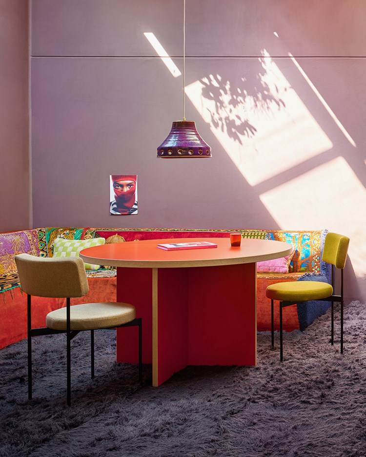 HK Living Round Dining Table Orange Vallgatan 12