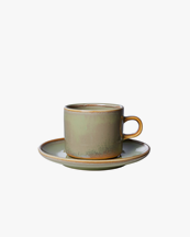 HK Living Chef Ceramics Cup And Saucer Moss Green