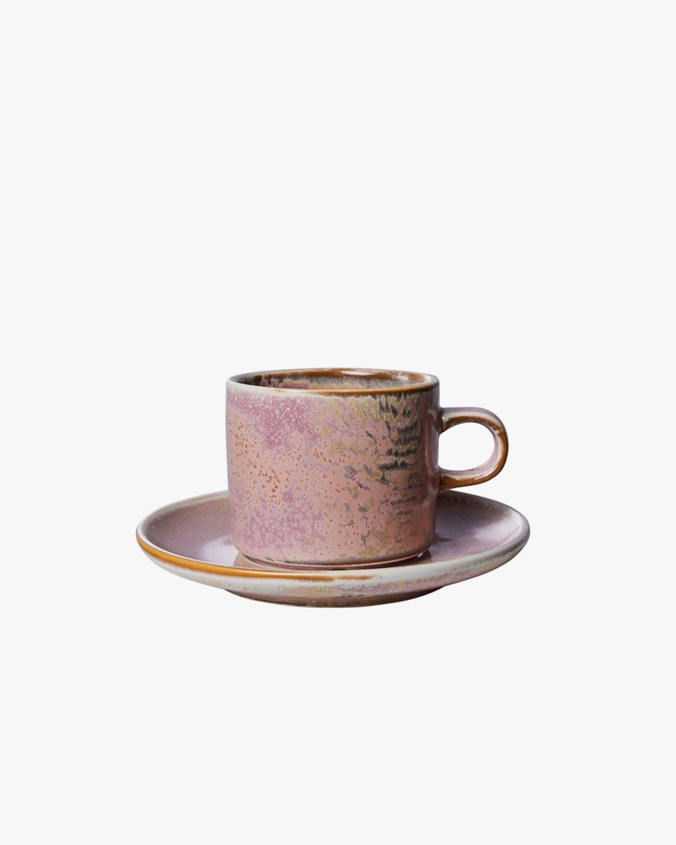 HK Living Chef Ceramics Cup And Saucer Rustic Pink