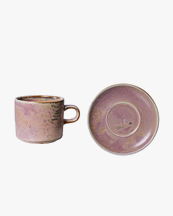 HK Living Chef Ceramics Cup And Saucer Rustic Pink