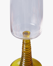 HK Living Swirl Champagne Glass Set Of 2 Yellow