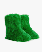 Stand Studio Ryder Faux Fur Boots Bright Green