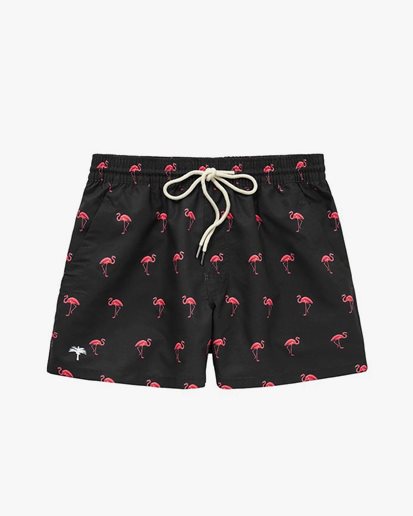 OAS Swim Shorts Black Flamingo