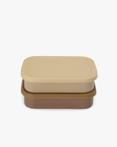 Konges Sløjd Food Boxes Lid Square 2-Pack Vanilla Yellow