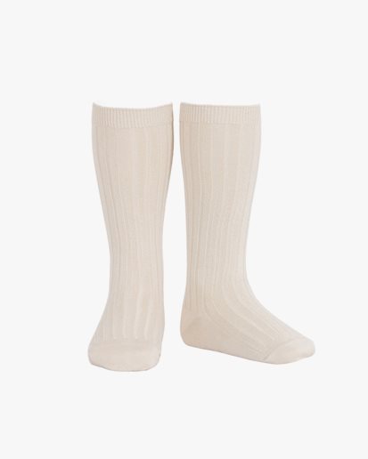 Cóndor Ribbed Knee High Socks Linen