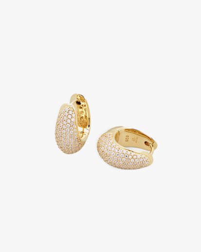 Tom Wood Ice Hoop Pave Small Gold