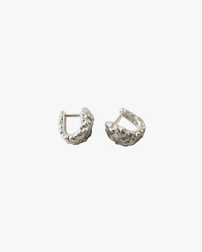 Nootka Jewelry Mini Clay Earrings Silver