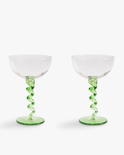 &Klevering Spiral Champagne Coupe 2-Pack Green