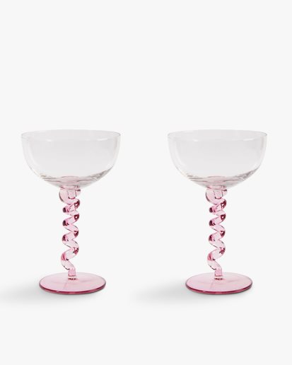 &Klevering Spiral Champagne Coupe 2-Pack Pink