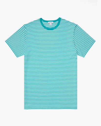 Sunspel Short Sleeve Crew Neck T-Shirt Stripe