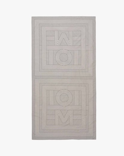 Toteme Striped Monogram Cotton Silk Sarong Creme