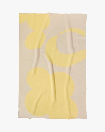Layered Anemone Wool Blanket Lemon